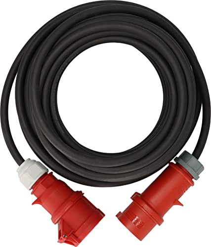 Brennenstuhl Professional CEE Verlängerungskabel mit Phasenwender IP44 (25m Kabel, H07RN-F 5G4,0, 5-polig mit CEE Phasenwender und Kupplung, für den Außenbereich IP44, Made in Germany) schwarz
