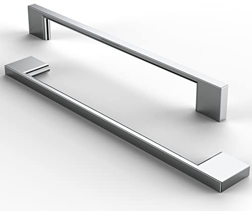 FURNIWARE 5 Pièces Poignées de Meuble en Acier Inoxydable Brossé - Pour Tiroir, Placard, Cuisine - Espacement des Trous 192 mm - Chrome