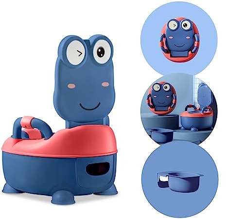JOIEYOU Vasino Portatile, Toilette per Bambini Vasetto per Bambini Sedile WC per Allenamento, Campeggio, WC per Bambini a Partire da 1 Anno, Blu, 31x36x19.5 cm