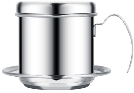 Kaffeefilter, Edelstahl-Tasse, Vietnamesischer Kaffee-Tropffilter, Teesieb Für Zuhause(Silber)