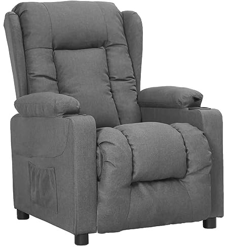 vidaXL Reclinerfåtölj ljusgrå tyg
