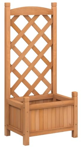 vidaXL Pflanzkübel mit Spalier Braun Massivholz Tanne