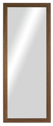 CHELY INTERMARKET MOD128 Espejo Pared Vertical Decorativo Grande Estilo Moderno Marco Madera Cuerpo Entero Elegante 35x140 cm Nogal Ideal Recibidor Dormitorio Baño Incluye Kit Montaje