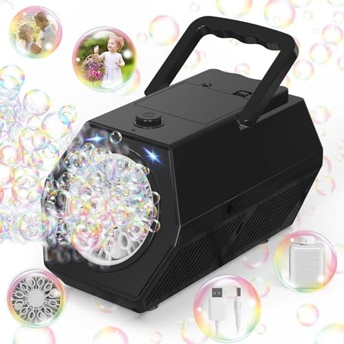 Bombble Neue Seifenblasenmaschine, Automatische Seifenblasenmaschine Kinder 10000 Blasen/Minute mit 240ML Tank, Blasenmaschine Geschenk für Kinder/Geburtstag/Party, Bubble Machine