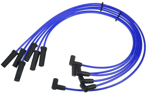 VekAuto Cavi Bobina Candele 7mm Per Chevrolet Impala 3.1L 3.4L 3.8L 6pc | Blu, Silicone/Nichel, 7mm, OE 12192468/12192421, Per Buick LaCrosse, Lucerne, Regal 99-09, Per Grand Prix 99-08