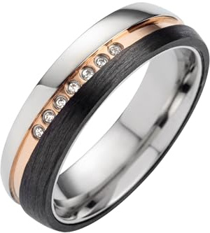 Blue Moon Diamonds Ring für Sie und Ihn aus 925 Silber – 6 mm Ring mit Zirkonia & Gravur – Moderner Einzelring mit Stein als Partnerring Freundschaftsring oder Ehering im Etui | SC1040