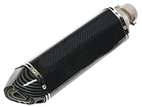 TUHBCX Motorräder Auspuffanlage Für MT03 Für Ninja 400 Für R3 R6 Z1000 NC750 470 MM Universal Motorrad Auspuff 51mm Schalldämpfer Mit Abnehmbarem DB Killer Schalldämpfer(D)