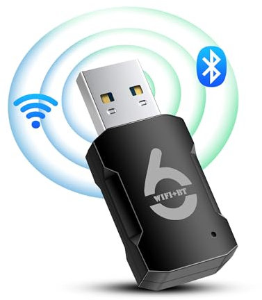 RUIZI WiFi 6 Bluetooth USB Wifi, AX900Mbs Dual Band (5,8 Ghz/2,4 Ghz), Chiavetta Wifi per PC Fisso Free Drive 5.3 Bluetooth USB2.0, Adattatore Bluetooth WLAN USB per PC/Desktop/Laptop Win10/11