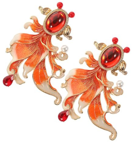 HOLIDYOYO 2stücke Goldfisch Brosche Damen Goldfisch Revers Pin Hut Brosche Schal Pin Damen Revers Hut Schal