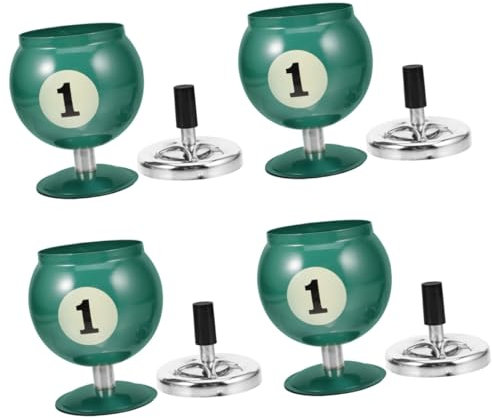 minkissy 4pcs Push down Rotating Ashtray Automatic Extinguishing Iron Design for Home and Car Elegant Pool Table Style Convenient and Practical