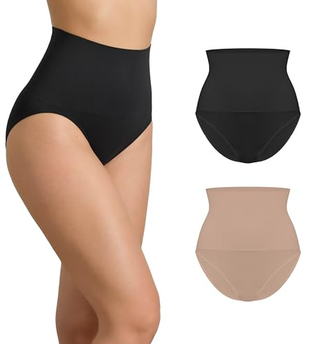 Risalti Braga Faja Reductora Mujer Cintura Alta Compresión - Fajas Reductoras Mujer Abdomen, Efecto Vientre Plano, Ropa Interior Moldeadora Seamless - Made in Italy