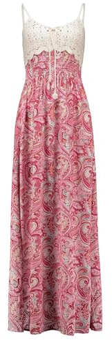 Hailys Damen Viskose Maxi Träger-Kleid Ka44ja mit Alloverprint HF-PO1708104-2 Pink Paisley (7676) M