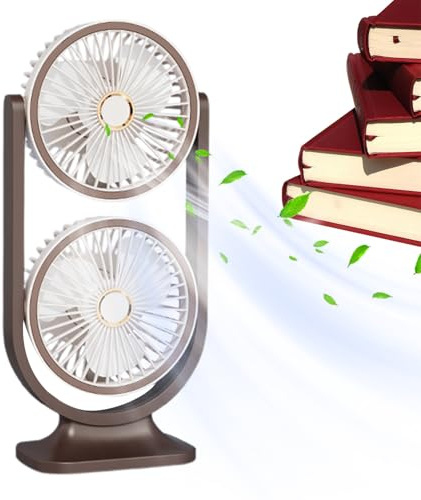 Ventilateur de table | Ventilateur personnel rechargeable USB, ventilateur portable à double tête haute vitesse pour maison en plein air, voyage, chambre à coucher, salon voiture