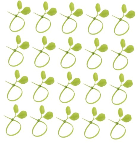 KONTONTY 100 Bridas de Nailon en Forma de Hoja Verde, Correas Ajustables y Duraderas para Plantas y Organización en Dormitorios o Estantes, Ecológicas y Ligeras