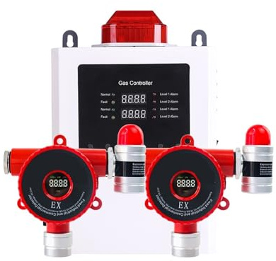 Kit rilevatore perdite gas industriali - Gas combustibile, CH4, GPL, antideflagrante, allarme gas tossico Tester per perdite di gas(LEL two channel)