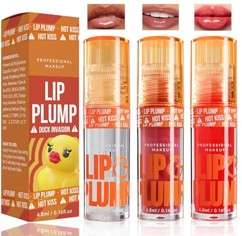 3-Piece Tinted Lip Gloss Set, Clear, Rose Pink And Coral Red, 4.8 ml Each | Glossy Finish, Integrated Applicators For Straightforward Use, Wear Alone Or Layer Over Lip Colour For Everyday Make-Up Looks