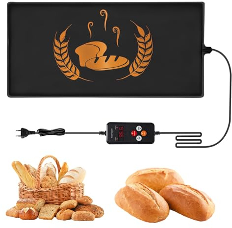 Tapis Chauffant Pour Pain,25×53CM Tapis De Fermentation Pour Pain Avec thermostat,Tapis De Cuisson Pour Levain,Tapis De Fermentation De Pâte Pour Pâte,Pizza,Yaourt,Pâtisserie,Fermentation,Vin,Chocolat