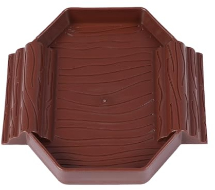 Generisch Turtle Feeding Bowl Non-Slip Reptile Basin Bath Pool with Ramp for and Terrarium, Stain Resistant Coating Feature Zoned Sections Exterior