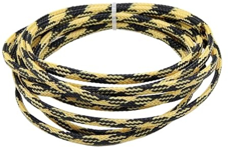 Kabelschlauch 2m Isolierte Geflechtschlauch 2/4/6/8/10/12/14/16/20/25/30/40mmHigh Dichte Draht Wrap Mantel Schutz Schwarz Rot Kabel hülse(Black Yellow,20mm)