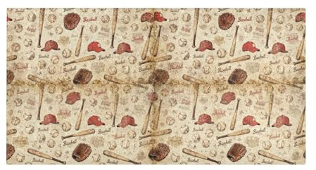 GuoChe Rugs for Bedroom Washable Runners 39x20 Inch Vintage Style Baseball Equipment Pattern Water Absorbent Kitchen Mat Runner Non-Slip