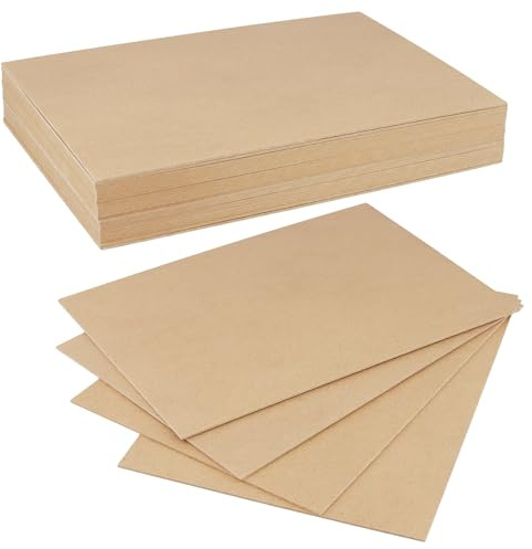 SENJEOK 24 Pcs A4 MDF Wood Board, 300 x 210 x 2mm Medium Density Fibreboard Wooden Sheets for Engraving, Painting, Modelling