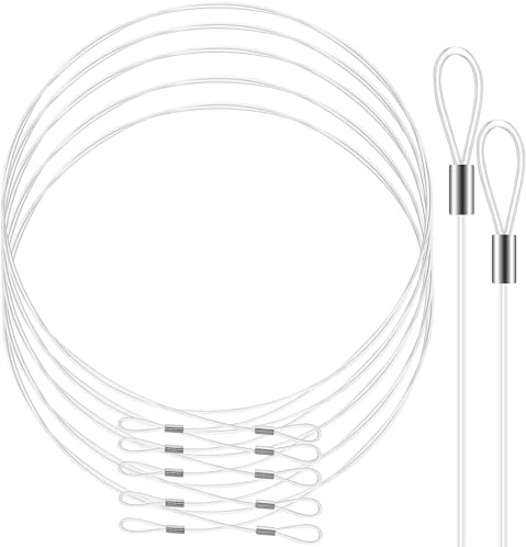 Beatifufu Cuerdas Transparentes para Colgar Cuadros Nylon Resistente Doble Bucle 12 Piezas de 15 M Alambre Invisible para Enmarcado y Decoración Kit Multiusos para Hogar y Manualidades