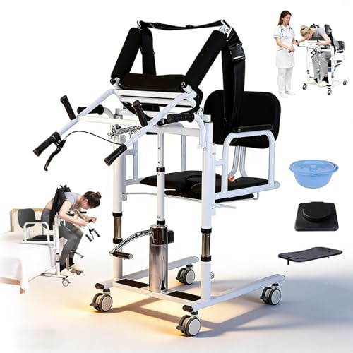 ZQHQKJ Sollevatore idraulico per la casa – con ingresso laterale a 180°, regolazione in altezza 16-61 cm e 200 kg di portata: sedia a trasferimento manuale per letto, sedia a rotelle, bagno e toilette