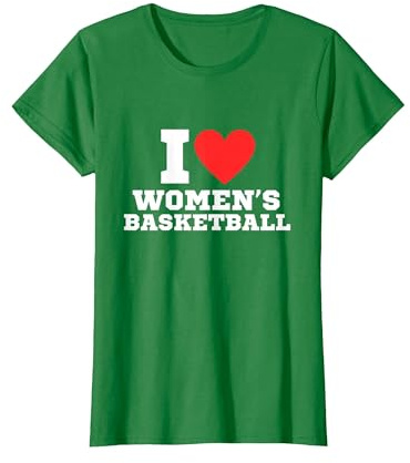 Amo Il Basket Femminile | y2k | Sport Femminile | Cuore Rosso Maglietta, Donna, Verde Mela, L