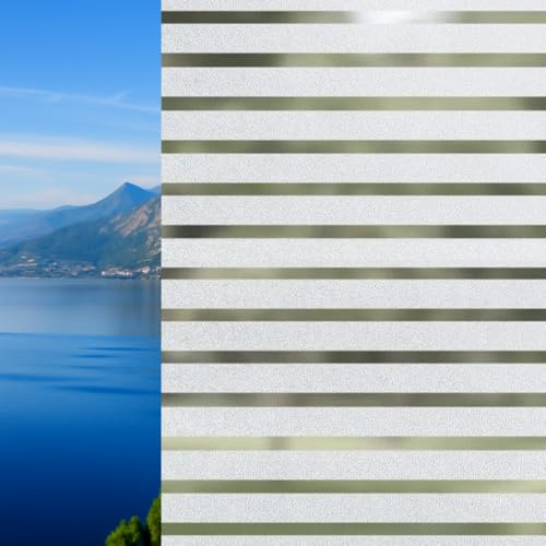 LUMEN HOME FILMS - Pellicola Privacy Vetro Strisce, righe MISURE GRANDI (STRISCE, 60 X 200 CM) Finestre Box Doccia decorativa Oscurante Antisguardo Riutilizzabile Elettrostatica