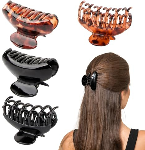 DOORIO 4PCS Pinces à Cheveux Métal Clips Griffe Barrettes Crabe