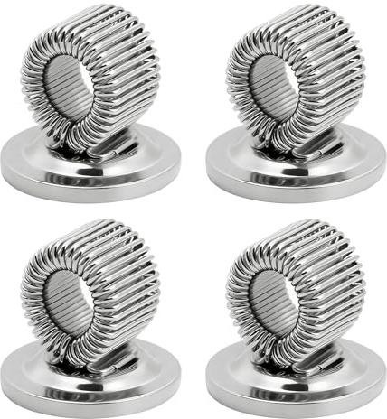 Fwobumy 4 Pezzi Porta Penna Auto Adesivo, Clip Metallo per Penna con Fibbia Molla Regolabile, Supporto Penna Metallo per Ufficio, Computer Portatile, Lavagna Bianco, Frigorifero, Organizzatore
