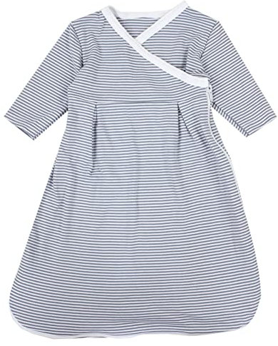 TupTam Langarm Innenschlafsack – Baby Schlafsack mit Ärmeln, Ganzjahresschlafsack aus Baumwoll-Jersey – Unisex, Farbe: Streifenmuster Grau, Größe: 62-68