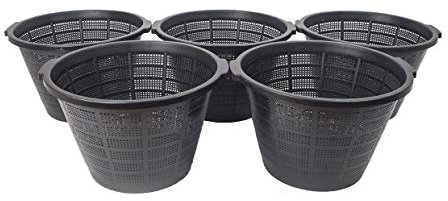 5 Pflanzkörbe XXL 40 cm Wasserpflanzenkorb für Gartenteich - Pflanzkorb gut für Anzucht Gewächshaus Teichpflanzen Seerosen Kunststoff Aquarium Pflanzen Korb Gartenteich Gewächshaus Zubehör