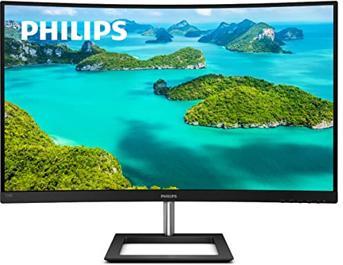 PHILIPS 328E1CA 32'' Curved Monitor, 4K UHD, 120% SRGB, Adaptive-Sync, Speakers, VESA, 4Yr Advance Replacement Warranty