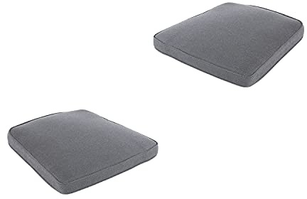 Pack 2 cojines para sillas de jardín curvado Olefin color gris, Medidas 45x47x5 cm, No pierde color, Desenfundable, Funda de cojín con relleno para sillas de terraza, Cojines silla de comedor jardín