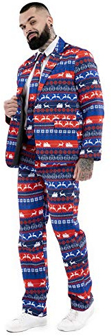 U LOOK UGLY TODAY Julkostym för män, fest, rolig julkavaj, nyhet, juldräkt, outfit, normal passform, L