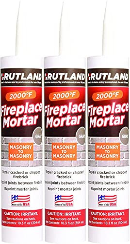 Rutland Lot de 3 cartouches de mortier pour cheminée Gris 292 g