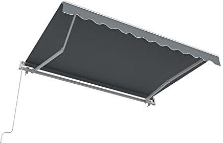 paramondo Gelenkarmmarkise Basic 2000 Markise Sonnenschutz Sichtschutz für Balkon & Terrasse, 600 x 350 cm (Breite x Ausfall), Uni Anthrazit