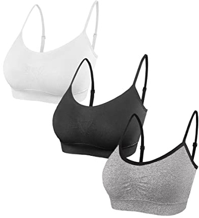 SHEKINI Damen BH Ohne Bügel Nahtlose Komfort Gepolsterte Bra Yoga Bustier Push up Stretch Light Sport BH Set Bralette Oberteile Top für Yoga Workout Fitness-Training 3er Pack