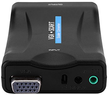 KIMISS VGA zu Scart Converter Video Converter VGA zu Scart Video für o Converter Adapter USB mit Fernbedienung