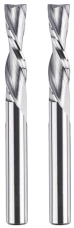 SpeTool 2 Stück Spiralnutfräser 8mm Schaft Downcut 32mm Schnittlänge Nutfräser Spiralfräser 2 Flöten Router Bit Fräser für Oberfräse Langlochfräser Holz CNC Fräser VHM Schaftfräser Holzfräser