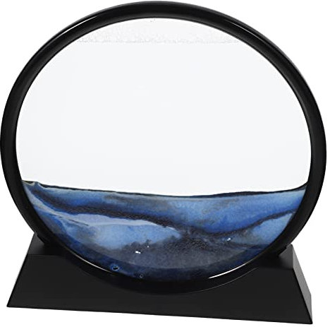 ibasenice Bewegliche Sandkunst Flüssigsandbild Mit Beweglicher Sandlandschaft Sanduhr Tischdekoration Für Home Office Schreibtischornament Sandkunstbilder