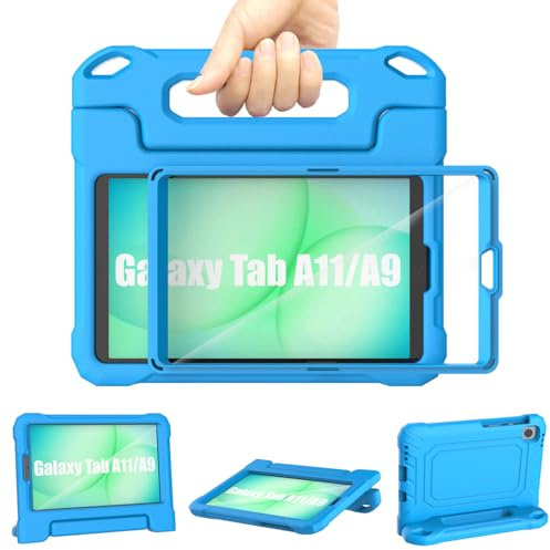 TrendGate Samsung Galaxy Tab A11/A9 Case Kids 8.7 inch 2025/2023 - Blue | Lightweight, Shockproof, Soft, EVA, Dual Angle Handle Stand, Screen Protector, Drop Protection, Kid-proof, A7 Lite 8.7'' 2021