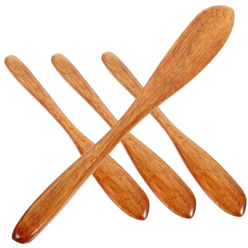 Alipis 4stücke Holzmesser Spatel Für Küche Butterstreicher Aus Holz Buttermesser Sahnemesser Marmeladenstreicher Handgefertigt