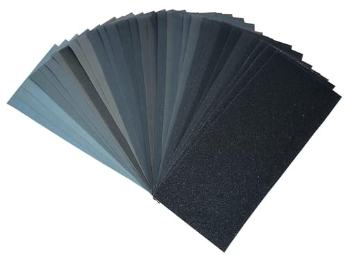 Sandpaper, 120 To 3000 Assorted Grit Wet and Dry Sandpaper, 36 Pcs Sandpaper, 23 x 9 cm for Home Automotive Sanding Wood Furniture Finishing