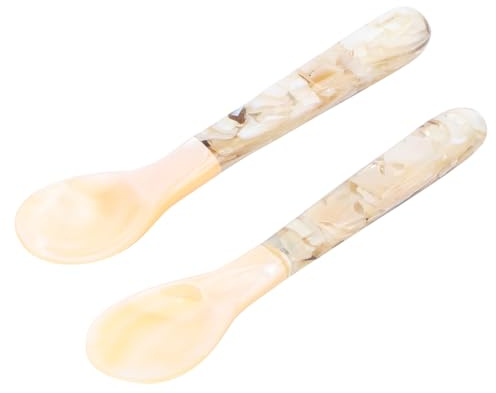 Amosfun 2stücke Natürliche Muschelschalen Löffel Für Kaffee Und Desserts Einzigartige Küchenutensilien Geeignet Für Täglichen Gebrauch