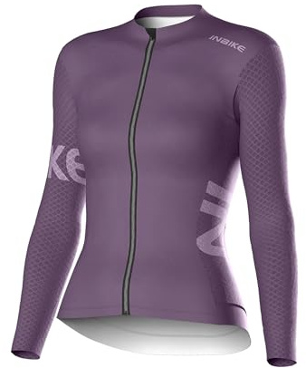 INBIKE Fahrradtrikot Damen Lang Leicht und Atmungsaktiv Lange Fahrradbekleidung Lila Grau Blau Optional MZ050