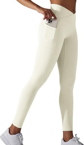 JTSONN Leggings de Sport pour Femmes Taille Haute Long Opaques Pantalons de Yoga avec Poches Collants de Fitness Yoga Gym Course