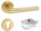 Beschläge Hamburg | Türgriff Türbeschlag MUNICH-X 07 MM PZ | Profilzylinder Türklinke mit Gitternetzstruktur für Innentüren | Karomuster Drückergarnitur | ø51x10mm | Türdrücker in messingfarben matt