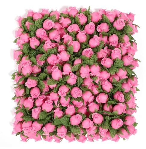 MWOOT 144 Stück Mini Künstliche Rosen Blumenköpfe, Rosa Rosenknospen mit Stiel zum Basteln, Klein Falsche Kunstrosen für DIY Valentinstag Hochzeit Party Festival Dekoration, Plastik Rosen Blumen Deko